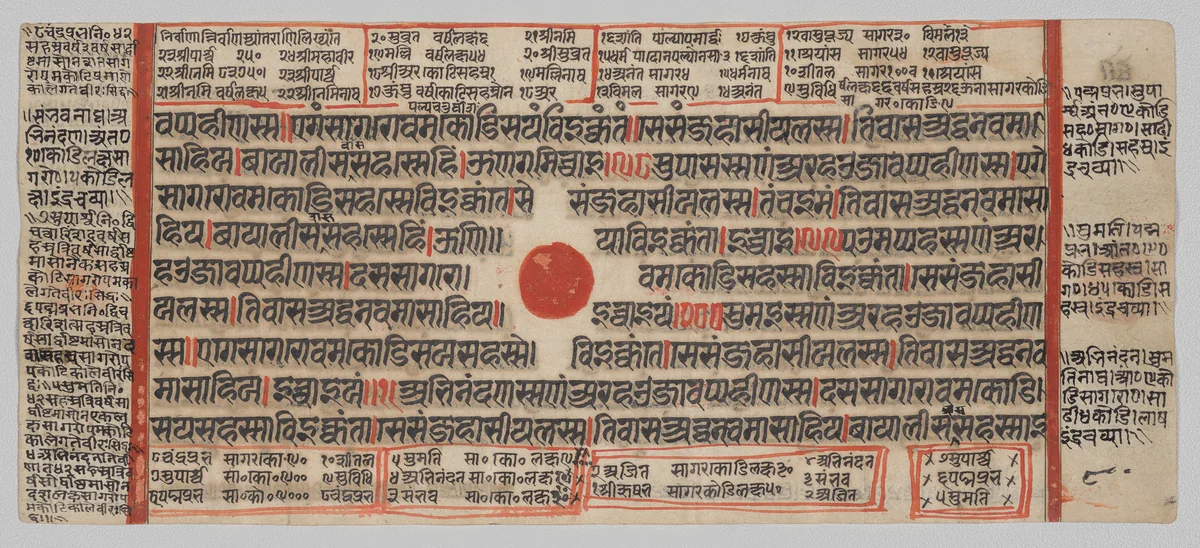 Text, Folio 53 (recto), from a Kalpa-sutra by Unknown, painting, 1470-1505