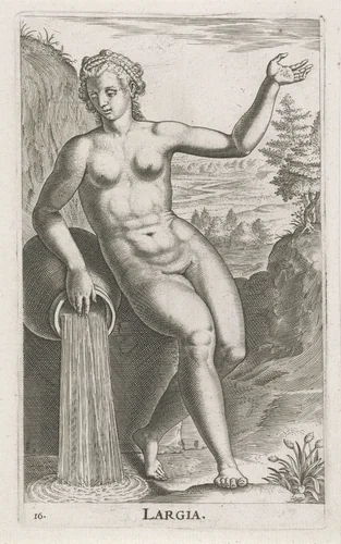 Waternimf Largia by Philips Galle, print, 1587