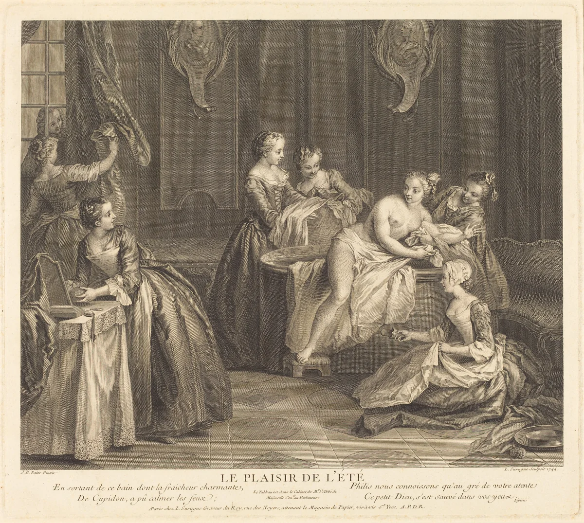 Les plaisir de l'ete by Louis de Surugue de Surgis; Jean-Baptiste Joseph Pater, print, 1744