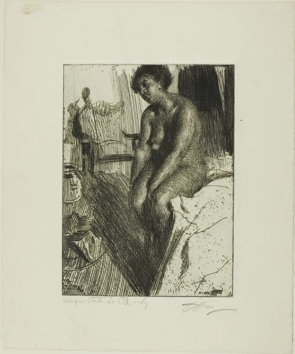 Sitting Negress by Anders Zorn, print, 1901