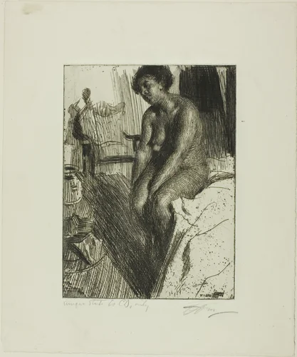 Sitting Negress by Anders Zorn, print, 1901