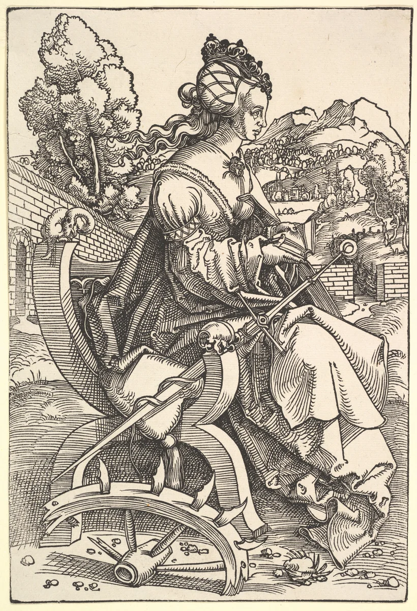 St. Catherine by Hans Baldung, print, 1500-1510