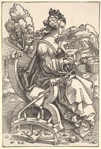 St. Catherine by Hans Baldung, print, 1500-1510