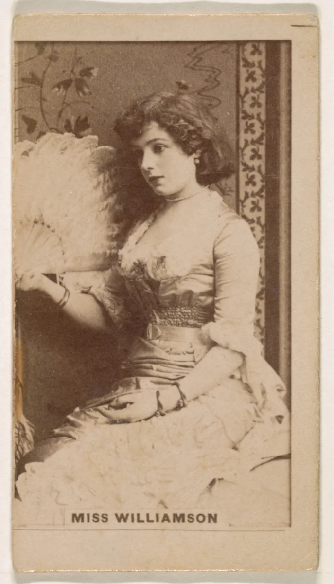 Miss Williamson, from the Actresses series (N245) issued by Kinney Brothers to promote Sweet Caporal Cigarettes by Kinney Brothers Tobacco Company, photograph, 1890