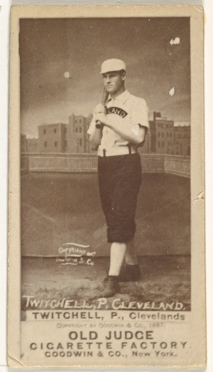 Lawrence Grant "Larry" Twitchell, Pitcher, Cleveland, from the Old Judge series (N172) for Old Judge Cigarettes by Goodwin & Company, photograph, 1887