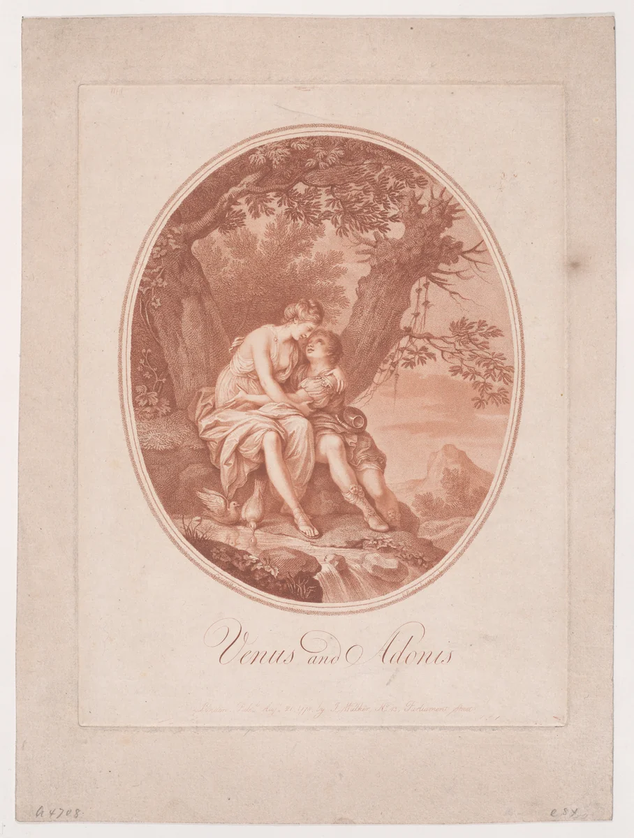 Venus and Adonis by Francesco Bartolozzi, print, 1778