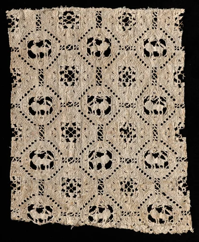 Fragment of Needlepoint (Cutwork) Lace by Unknown, textile, 1500-1599