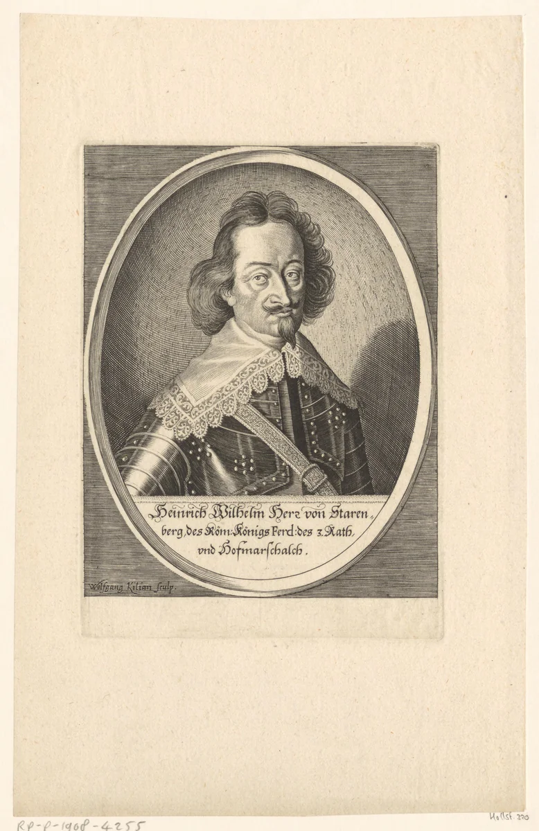 Portret van Heinrich Wilhelm von Starhemberg by Wolfgang Kilian, print, 1634-1662