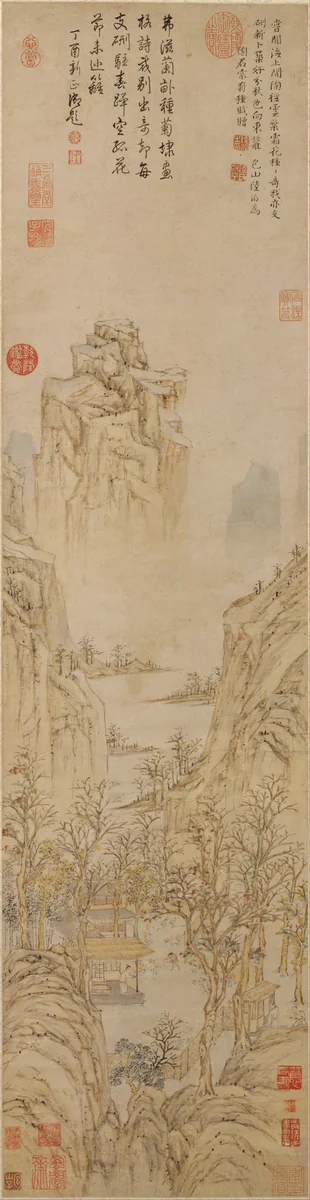 Planting Chrysanthemums by Lu Zhi (陸治), painting, 1500-1599