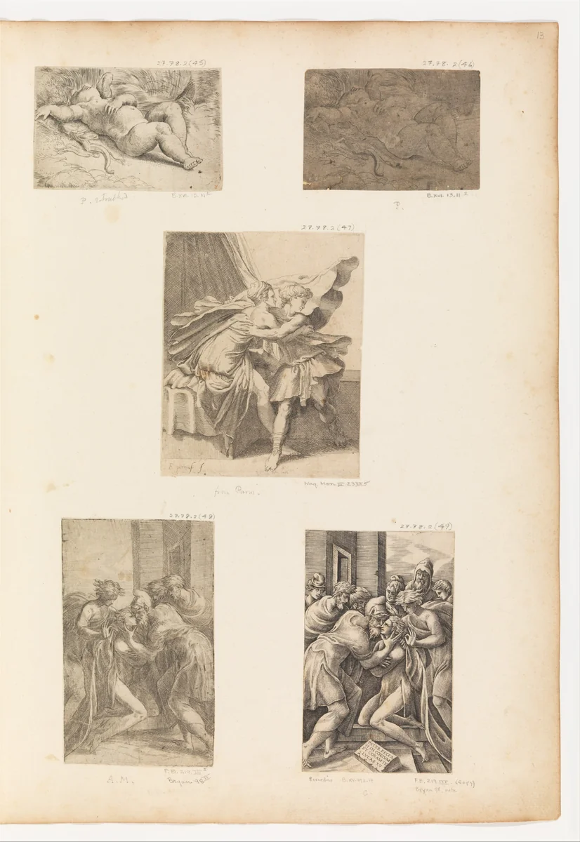 Cupid Sleeping by Parmigianino, print, 1503-1540