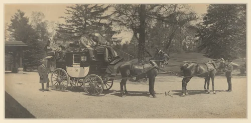 Alfred Vanderbilt Driving the Road Coach "Pioneer" by Alfred Gwynne Vanderbilt, photograph, 1885-1895