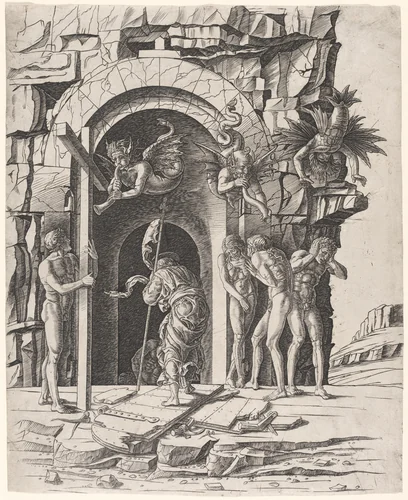 Descent into Limbo by Andrea Mantegna, print, 1475-1480