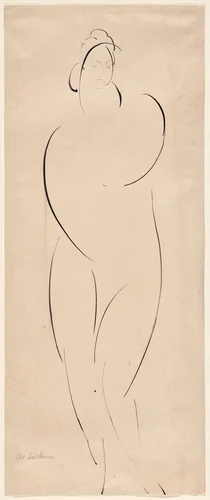 Standing Female Nude by Elie Nadelman, drawing, 1907