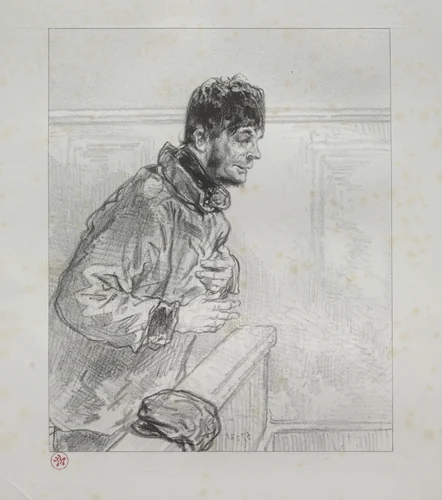 I should like to remark to M. Le Président that I have been made to play a part unworthy of a gallant man by Paul Gavarni, print, 1824-1866