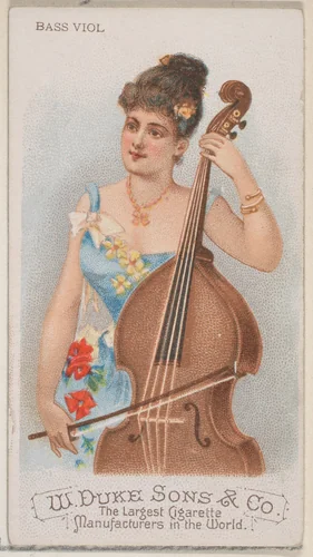 Bass Viol, from the Musical Instruments series (N82) for Duke brand cigarettes by W. Duke, Sons & Co., print, 1888