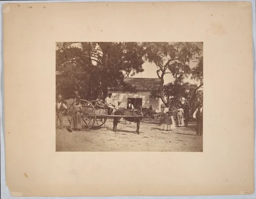 Negroes (Gwine to de Field), Hopkinson's Plantation, Edisto Island, South Carolina by Henry P. Moore, photograph, 1862