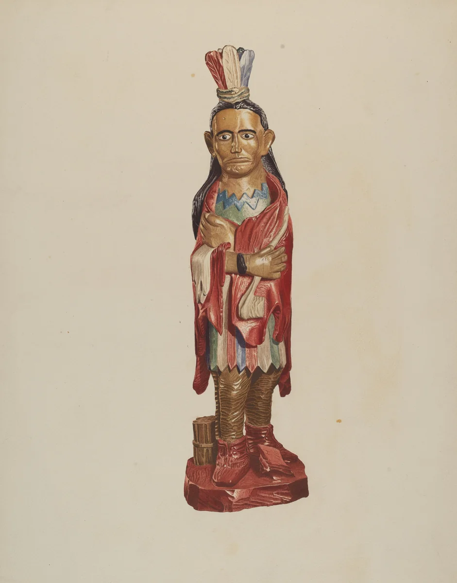 Cigar Store Indian by Albert Ryder, index of american design, 1946