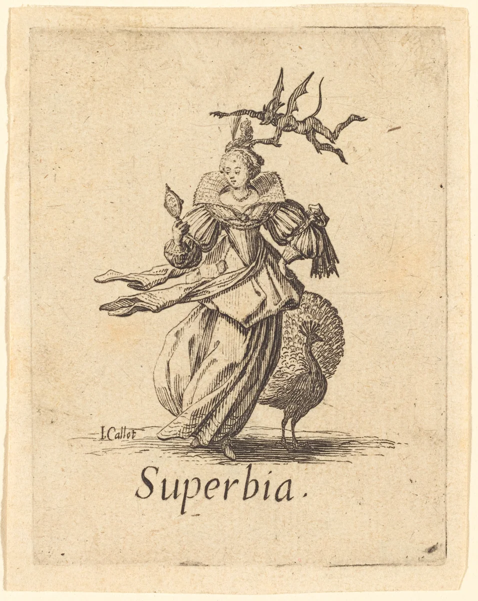 Pride (Vanity) by Jacques Callot, print, 1621