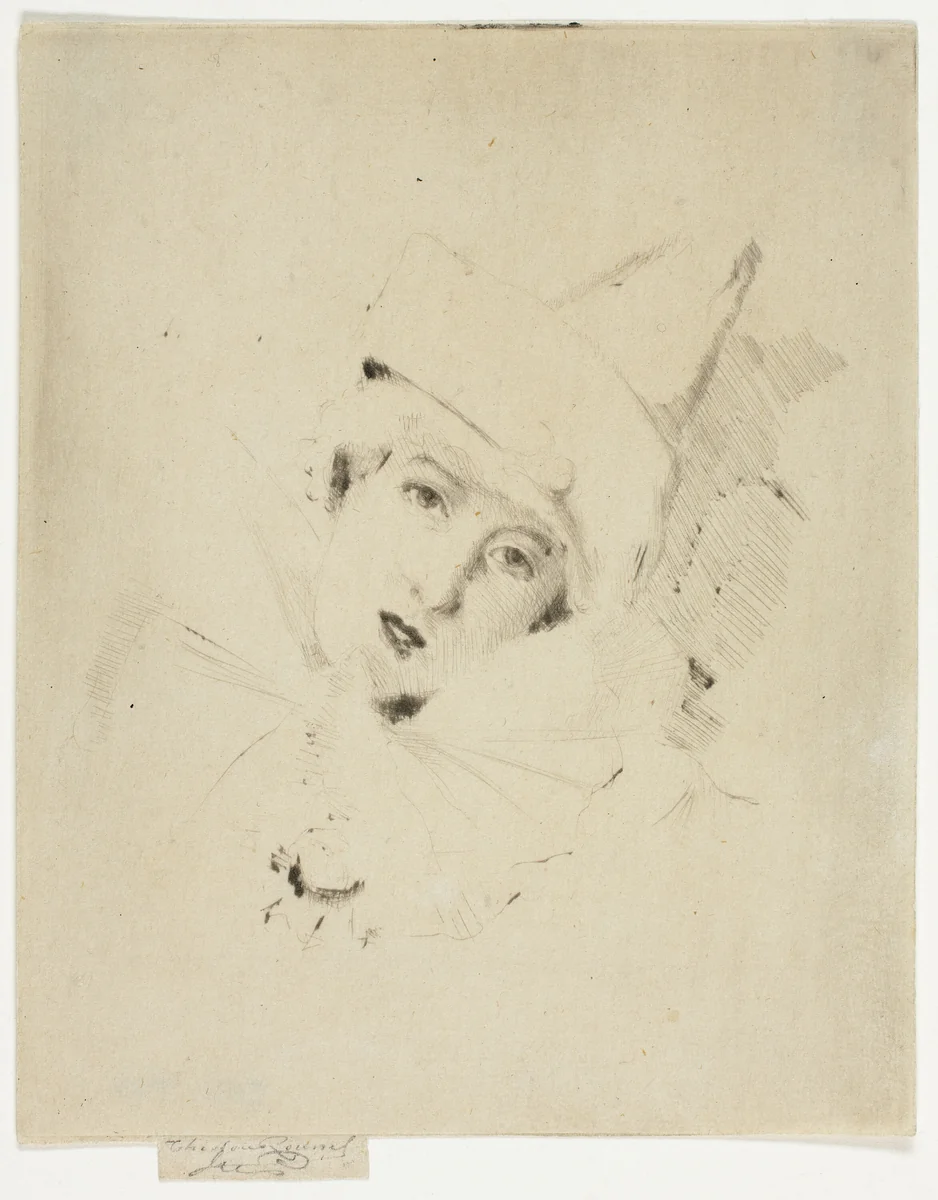 Pierrot, Portrait of the Lady A. C. by Theodore Roussel, print, 1888