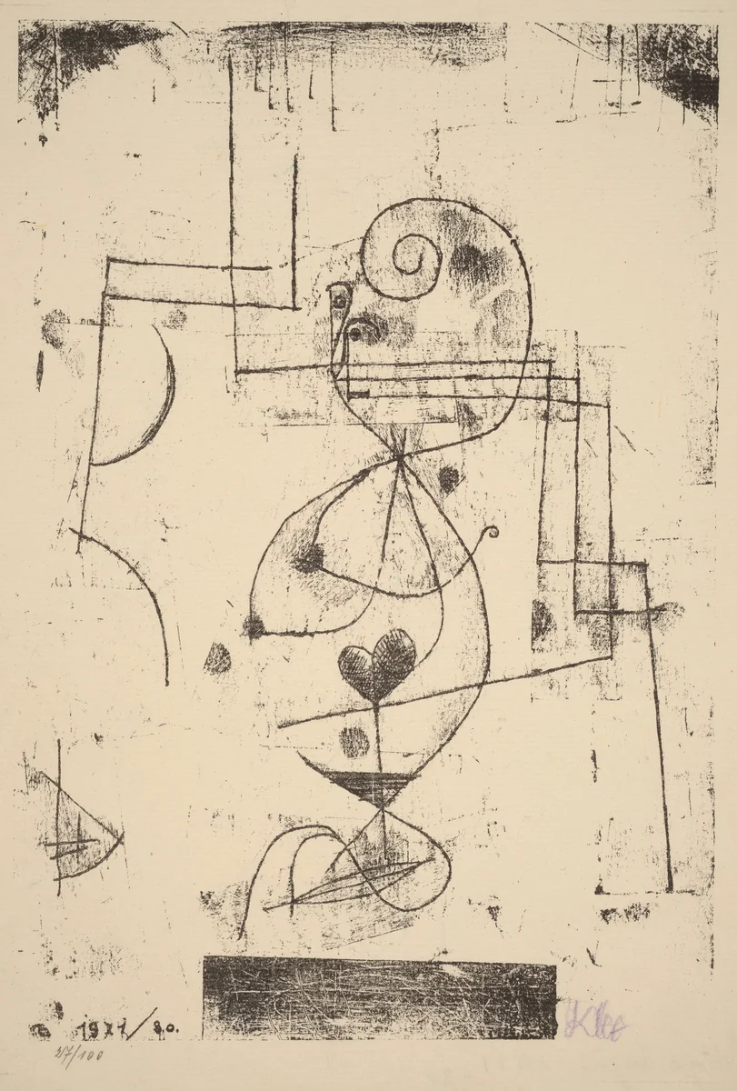Queen of Hearts (Herzdame) by Paul Klee, print, 1921