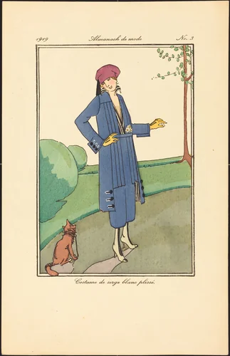 Costume de serge blanc plissé. by French 20th Century, print, 1919