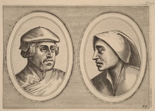 "Oprechte Lammert" and "Deughdighe Geertruyd" by Lucas van Doetechum, print, 1564-1565