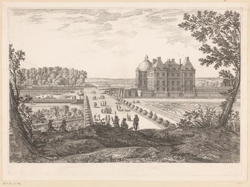 Gezicht op kasteel van Vaux-le-Vicomte by Israël Silvestre, print, 1631-1691