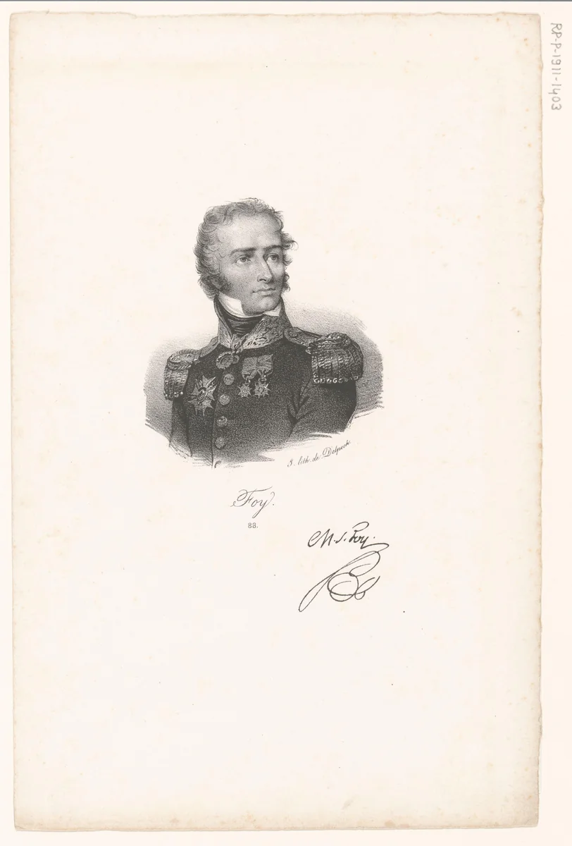 Portret van Maximilien Sébastien Foy by anonymous, print, 1818-1842