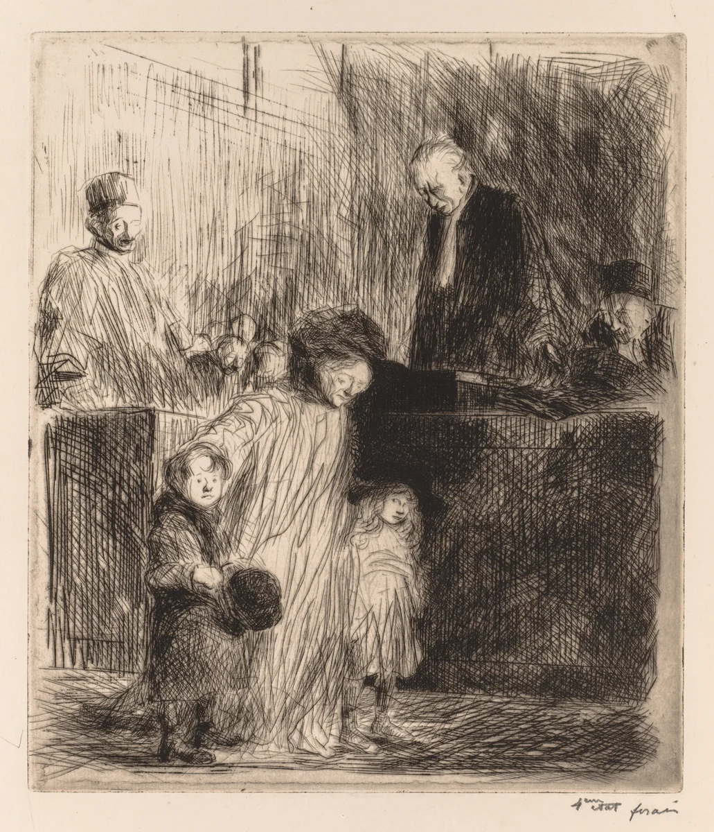 Sortie de l'Audience by Jean-Louis Forain, print, 1909