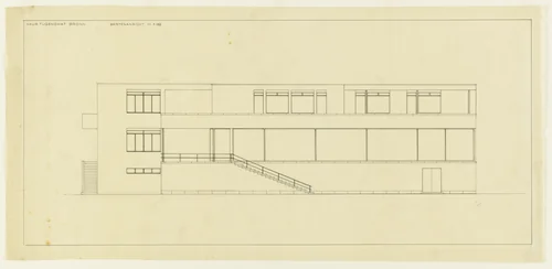 Tugendhat House, Brno, Czech Republic, Elevation by Ludwig Mies van der Rohe, mies van der rohe archive, 1928