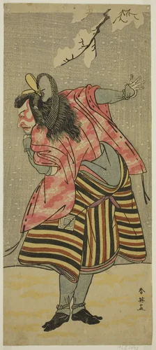 The Actor Ichikawa Danjuro V as Hei Shinno Masakado in the Play Hana no O-Edo Masakado Matsuri, Performed at the Ichimura Theater in the Eleventh Month, 1789 by Katsukawa Shun'ei (勝川春英), print, 1784-1789