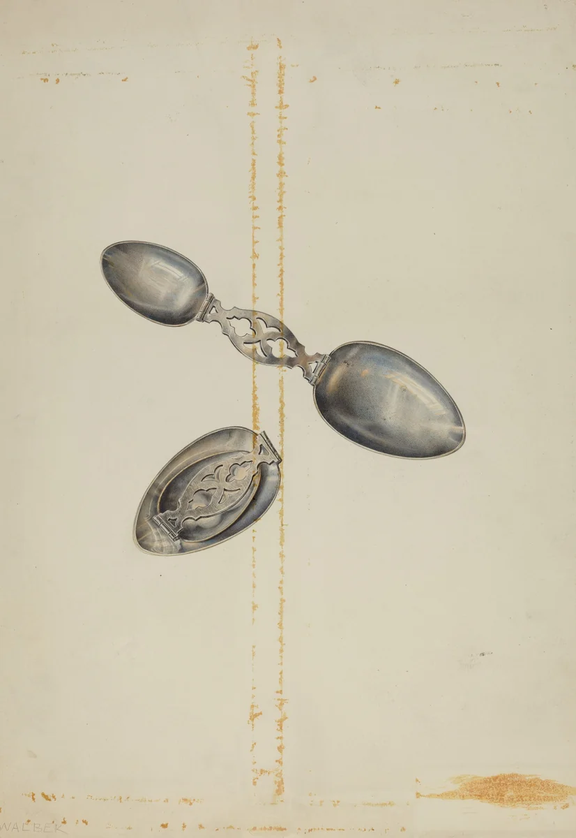 Silver Folding Spoon by Alfred Walbeck, index of american design, 1939
