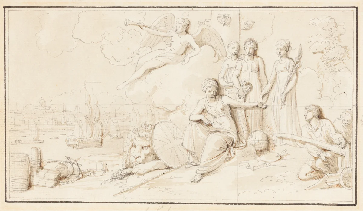 An Allegory of Britain's Mercantile Power by Robert Smirke, drawing, 1752-1845