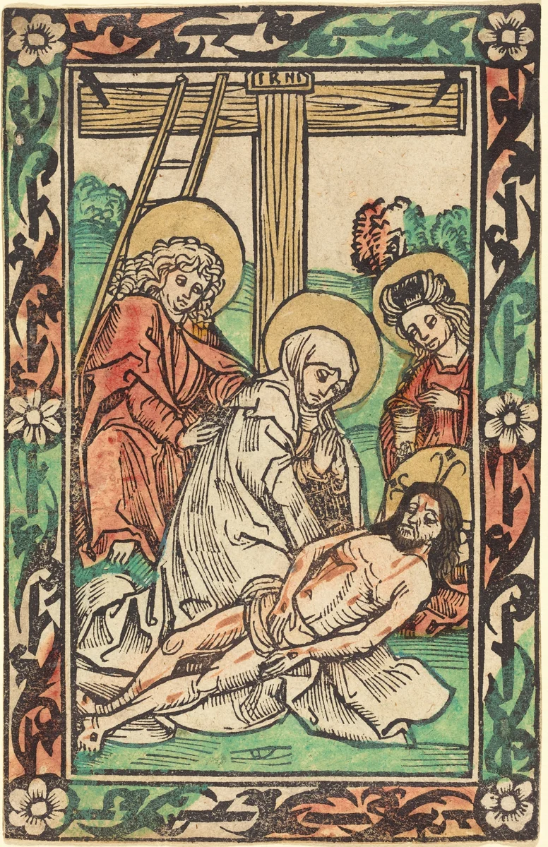 The Lamentation by German 15th Century, print, 1480-1500