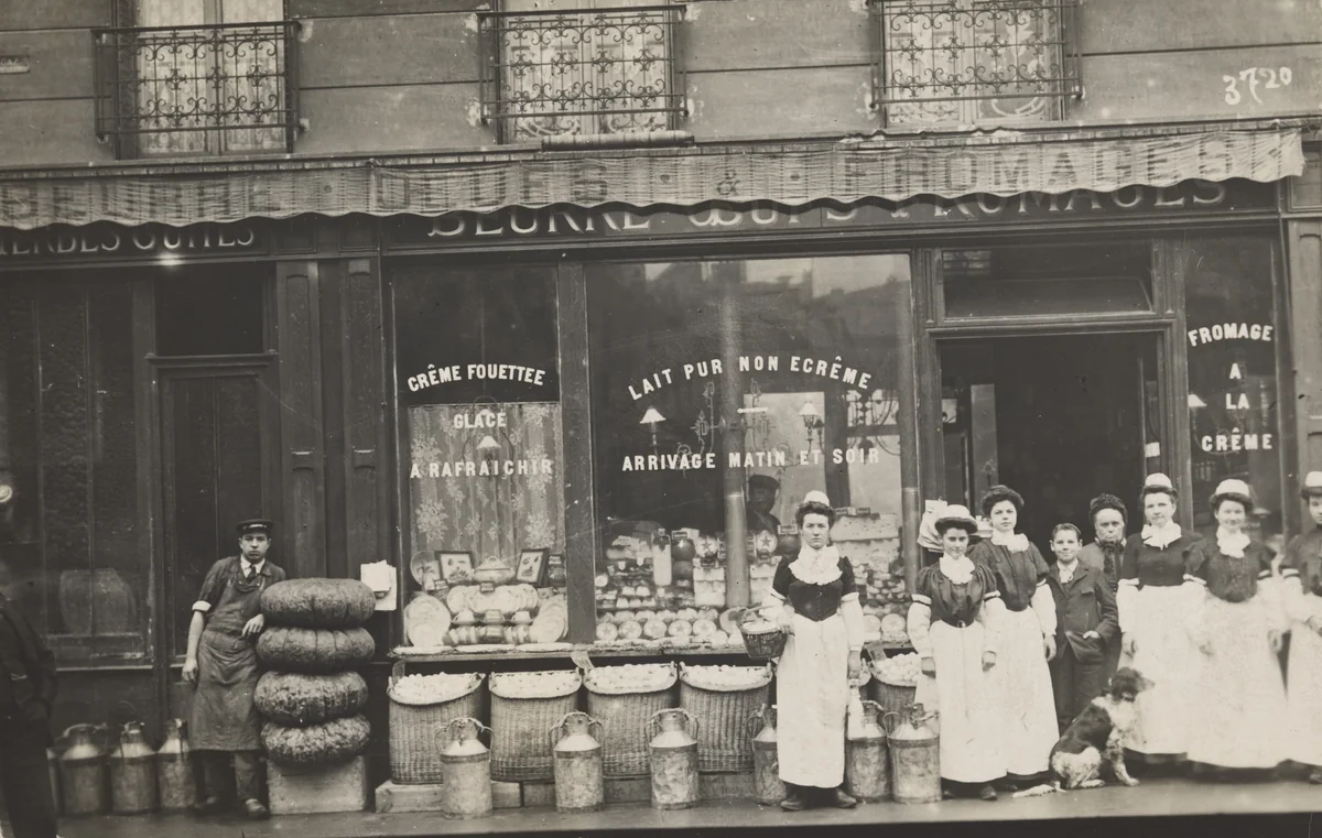 Crèmerie, Beurre - œufs – fromages, Papier “Lamy“ à Courbevoie, Paris by Unidentified Photographer, photograph, 1906