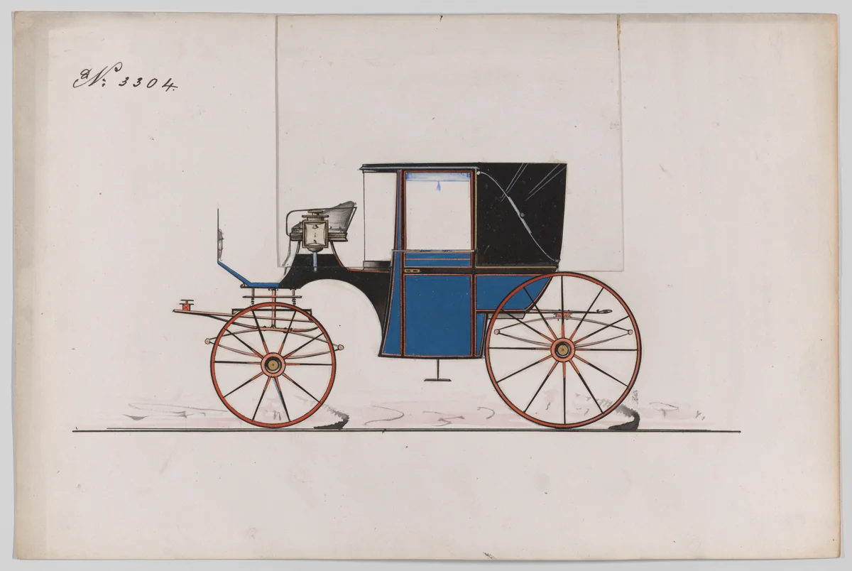 Design for Landaulet, no. 3304 by Brewster & Co., drawing, 1877