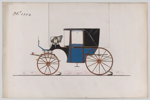 Design for Landaulet, no. 3304 by Brewster & Co., drawing, 1877