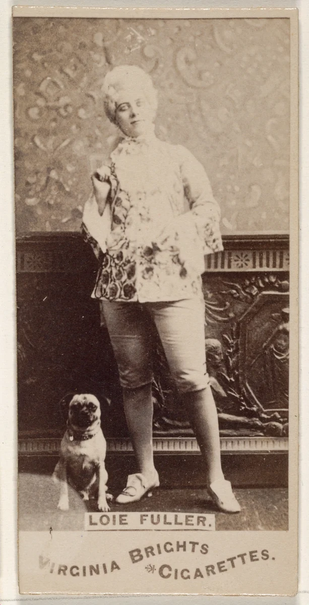 Loie Fuller, from the Actors and Actresses series (N45, Type 1) for Virginia Brights Cigarettes by Allen & Ginter, photograph, 1885-1891