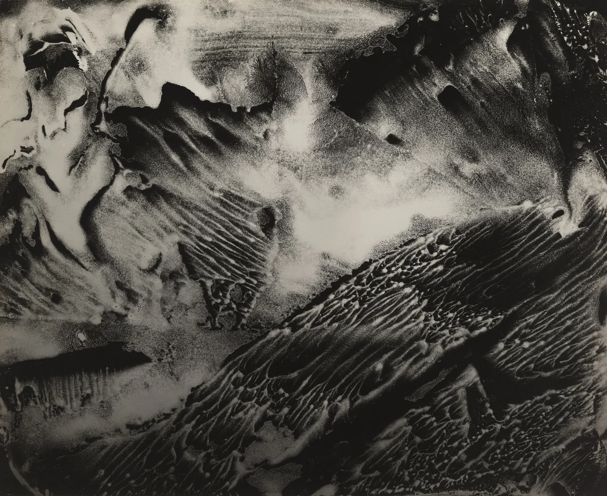 "Sal Nuit, Nuit de Fleurs, Nuit de Râles, Nuit de Capiteuse, Nuit Sourde dont la main est un Cerfvolant Abject Retenu" by Francis Bruguière, photograph, 1936