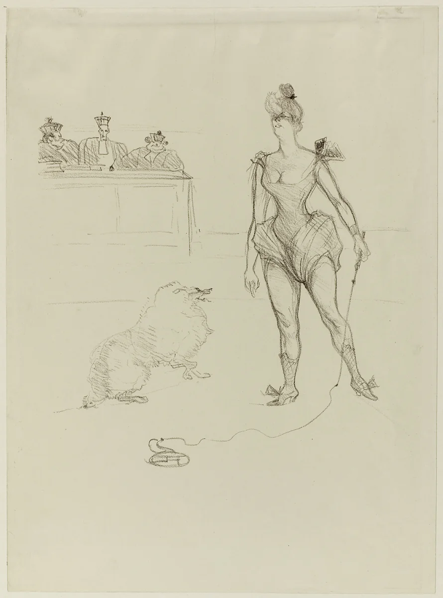 The Animal-Tamer before the Tribunal by Henri de Toulouse-Lautrec, print, 1899