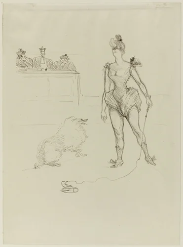 The Animal-Tamer before the Tribunal by Henri de Toulouse-Lautrec, print, 1899