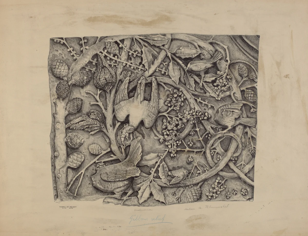 Carved Stone Pattern by Helen Alpiner Blumenstiel, index of american design, 1938