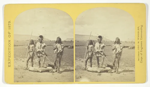 Apache Indians, as they appear ready for the war-path, No. 33 from the series "Geographical Explorations and Surveys West of the 100th Meridian" by Timothy O'Sullivan, photograph, 1873