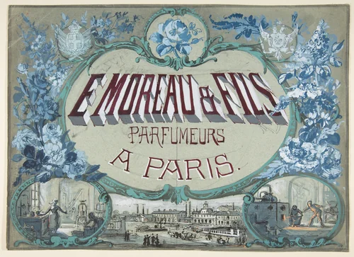 E. Moreau & Fils, Parfumeurs à Paris by anonymous, drawing, 1800-1900