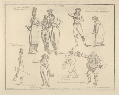 Songs: "Ye Gentlemen of England That Live at Ease..." by Henry Thomas Alken, print, 1822