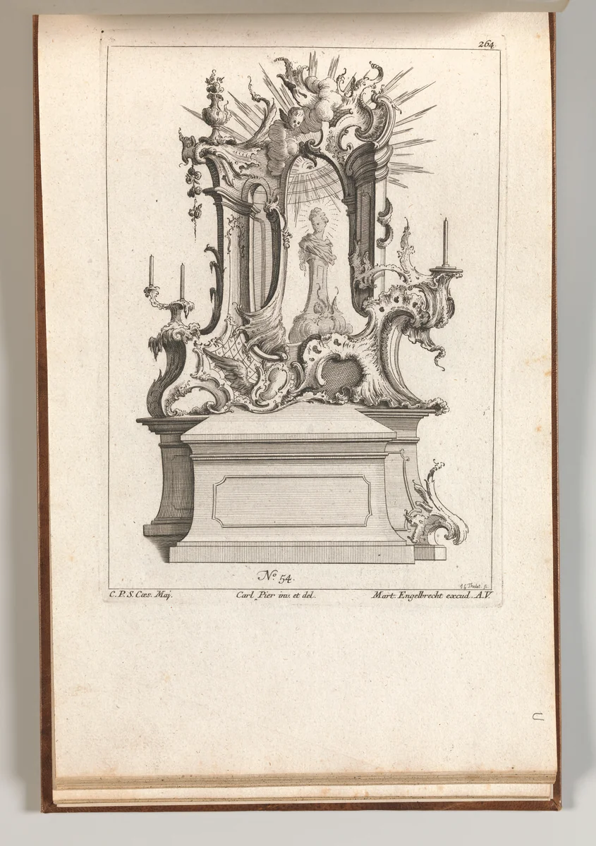 Design for an Altar, Plate 1 from an Untitled Series of Designs for Altars by Jacob Gottlieb Thelot, book, 1745-1755