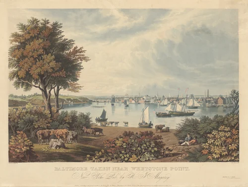 Baltimore Taken near Whetstone Point by William James Bennett, print, 1831