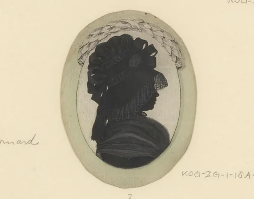 Silhouetportret van een onbekende vrouw, mogelijk Jeanneson Bernard by Joseph Adolf Schmetterling, drawing, 1775-1799