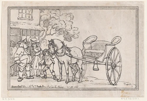 Boy Bringing Round a Citizen's Curricle by Thomas Rowlandson, print, 1787