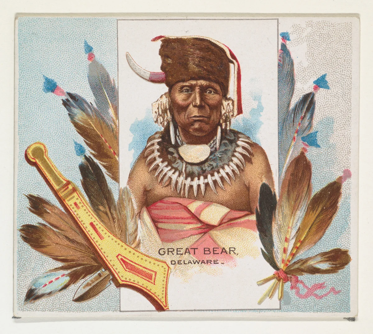 Great Bear, Delaware, from the American Indian Chiefs series (N36) for Allen & Ginter Cigarettes by Allen & Ginter, print, 1888